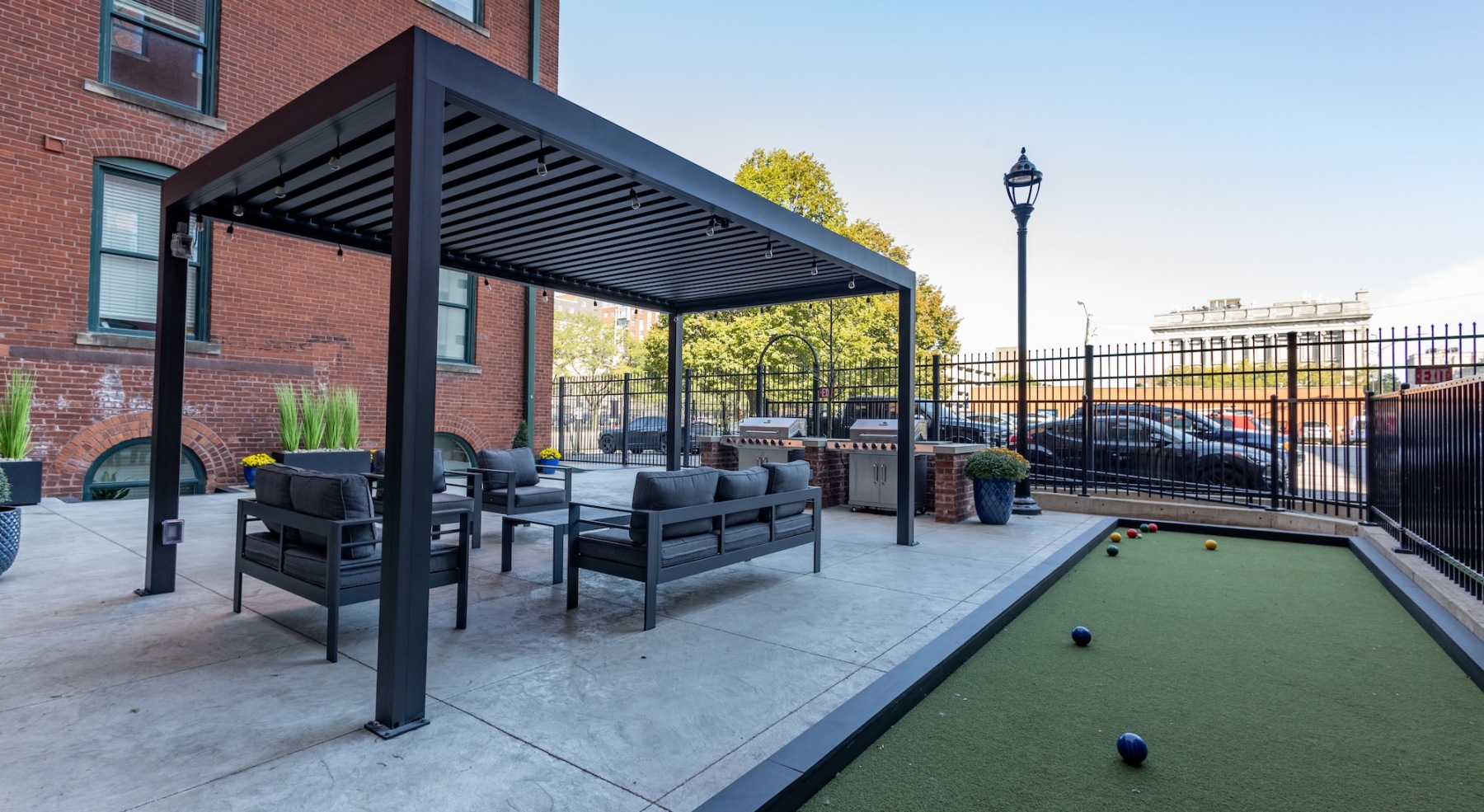 an activity area with bocce ball