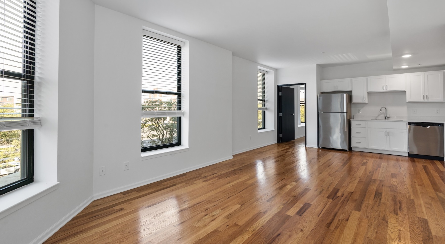 Open space living area with natural lighting