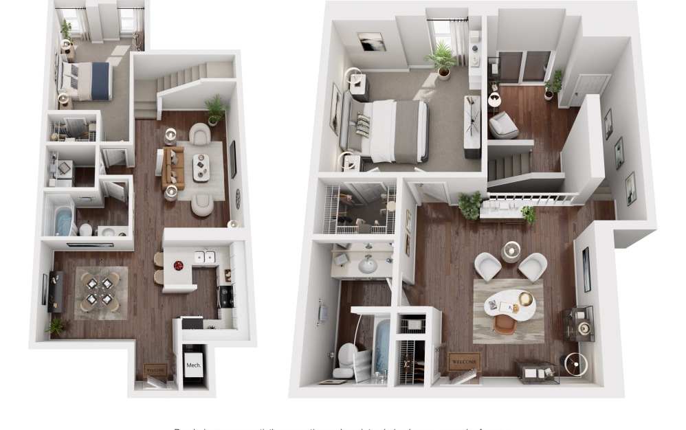 203: 2.2 - 2 bedroom floorplan layout with 2 bathrooms and 1660 square feet